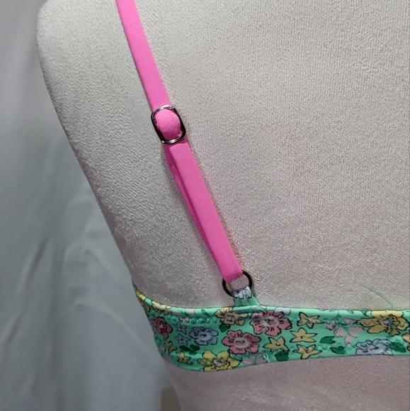 Sunday Brunch Women's NWT Green Floral Tassel 2 Piece Bikini Set Size Small - Picture 8 of 9